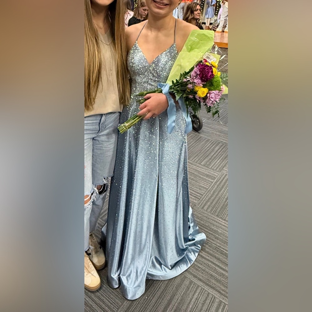 Sherri Hill Sparkling Blue Kids Dress